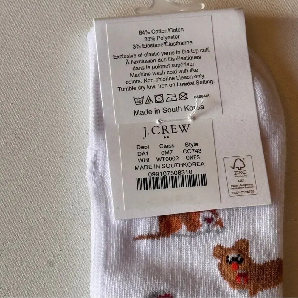 J.Crew Women's No Show  Seasonal Theme Socks Sz OS NWT